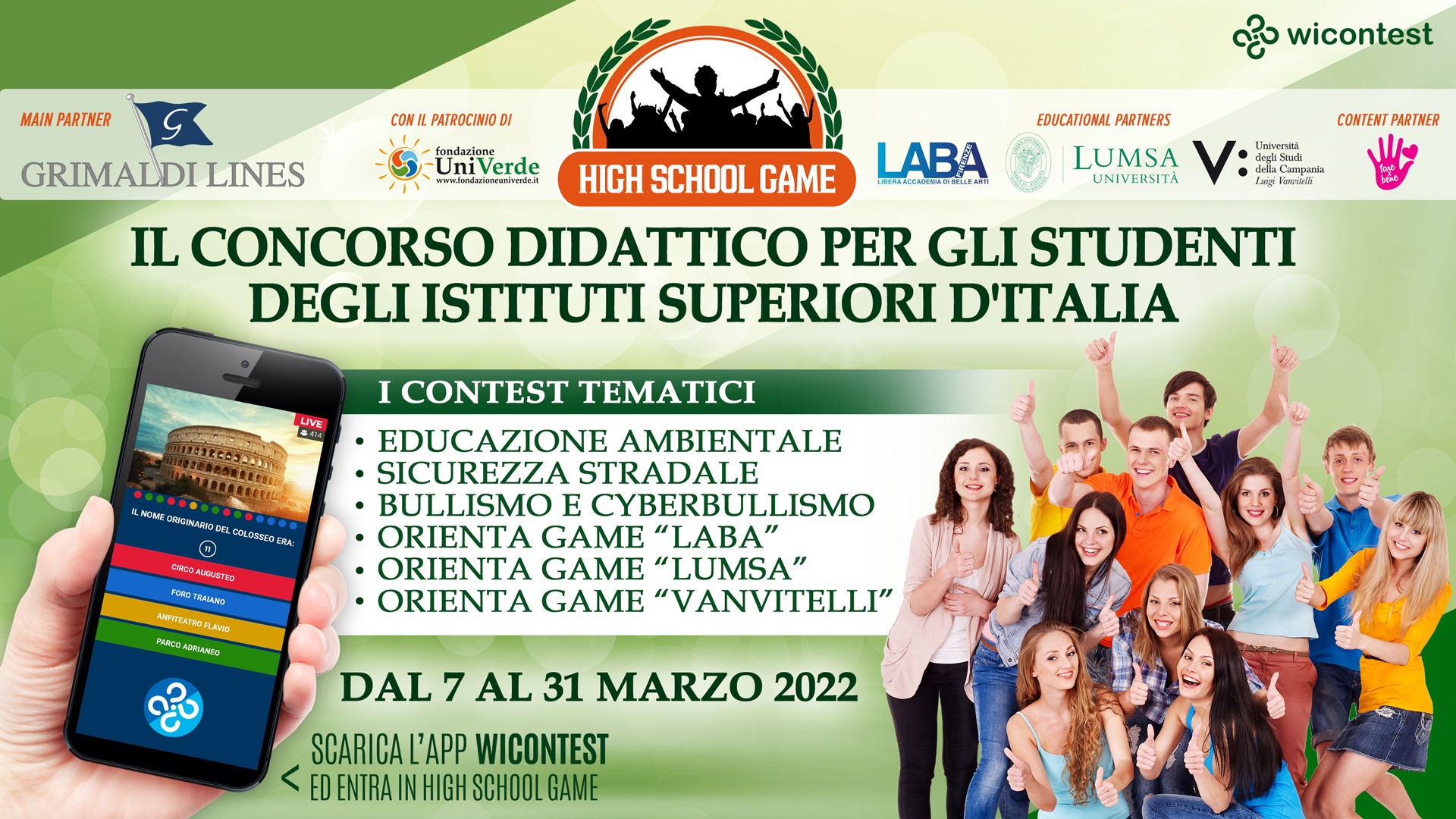 Al via il 7 marzo il concorso didattico nazionale “High School Game”